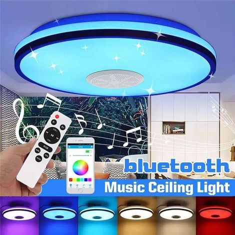 Ceiling Light 1 pcs IP54.72W 34cm Waterproof Ceiling Light,220V,Colorful RGB,Bluetooth Music Play,Round LED Ceiling Light for Living Room,Bathroom,Home Office,Outdoor Porch and more (1/5)