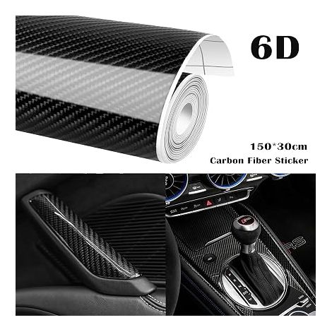 Carbon Fiber Vinyl Black 150x30cm Sticker Sticker Decoration for Motorcycles Cars (1/4)