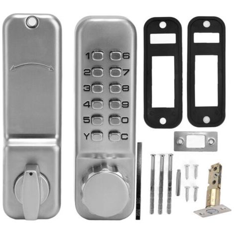 Serrure de porte à code en alliage de zinc, imperméable, sans clé (1/4)