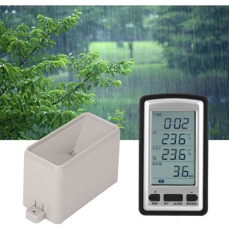 Pluviomètre Numérique sans Fil, Station Météo, Pluviomètre Domestique Extérieur, Enregistreur De Température à Transmission RCC avec Récepteur pour Intérieur Et Extérieur (1/5)