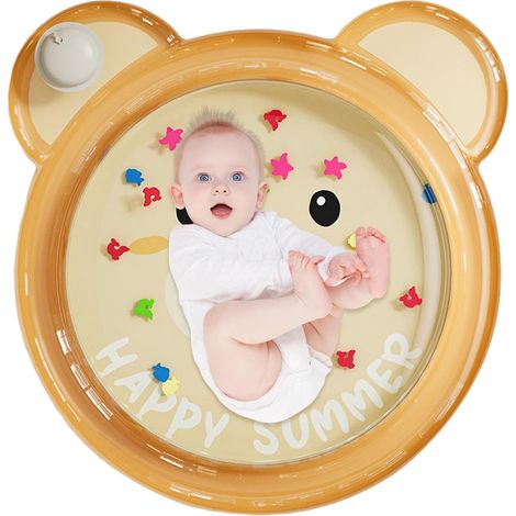 Tapis d’eau de jeu pour bébé – tapis rafraîchissant avec animaux, matériel sensoriel pliable portable maison/voyage