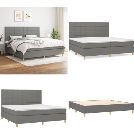 Boxspringbett mit Matratze Dunkelgrau 200x200 cm Stoff - Boxspringbett - Doppelbett - Bettenrahmen - Schlafsystem - Liegekomfort - Home & Living (1/5)