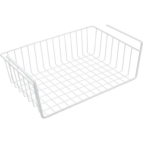 Hängender Aufbewahrungskorb für unter das Regal – Küchenschrankkorb – 38,5 x 24,5 x 14 cm – Weiß (1/4)