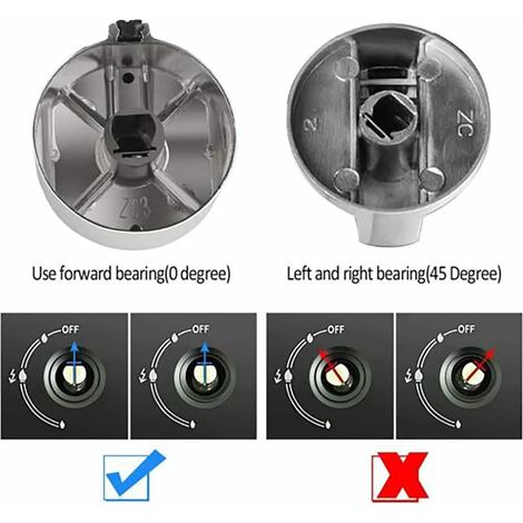 Bouton de commande pour plaque de cuisson à gaz, 4 boutons de commande à gaz, bouton de commande général en zinc, bouton de commande pour plaque de cuisson à gaz (1/4)