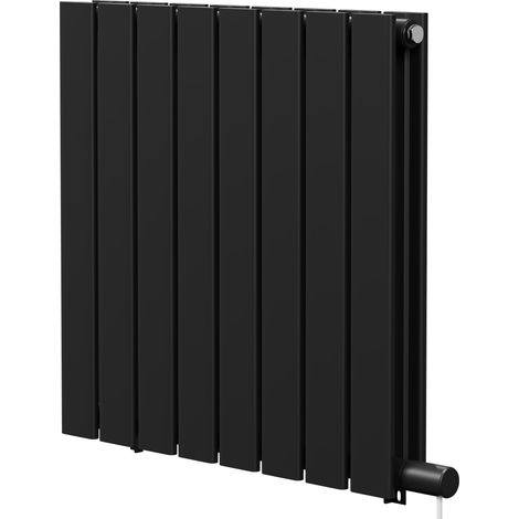 Hudson Colore Matt Black 600mm x 604mm Horizontal Electric Double Panel Radiator
