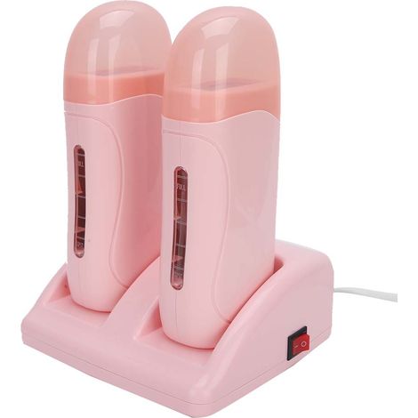 Appareil d'épilation professionnel double chauffe-cire, rose, prise européenne standard 220 V (1/5)