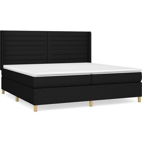 Maison Exclusive - Giroletto a Molle con Materasso Nero 200x200 cm in Tessuto (1/5)
