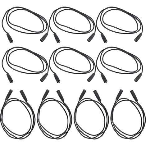 10 jeux de cordons de test banane femelle-femelle 4mm, câbles rallonge 0.75mm², prise noire J.70029 (1/5)