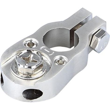 Cosse de Batterie - 2x10mm2 - Borne moins Argent