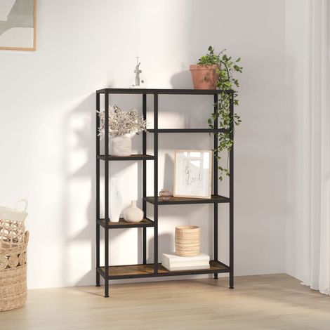 Étagère à livres 80x30x120 cm Acier et bois d'ingénierie (1/5)