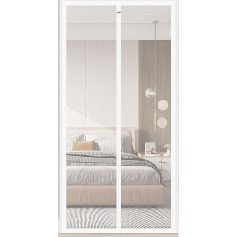 Moustiquaire magnétique pour porte (120 x 210 cm), blanche (1/5)