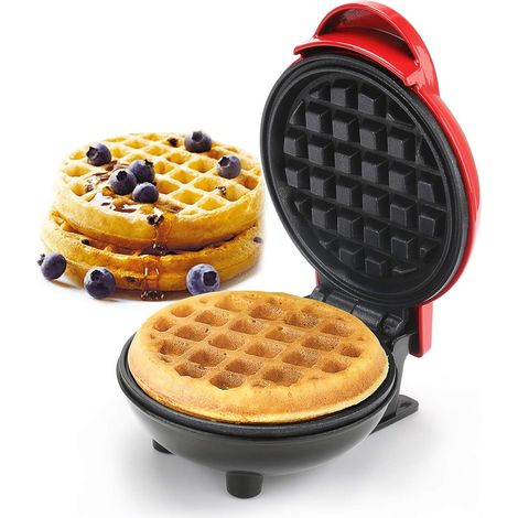 Mini gaufrier, 4,80 x 3,46 cm, acier inoxydable, 350 W, pour usage domestique. - AquaForge (1/5)