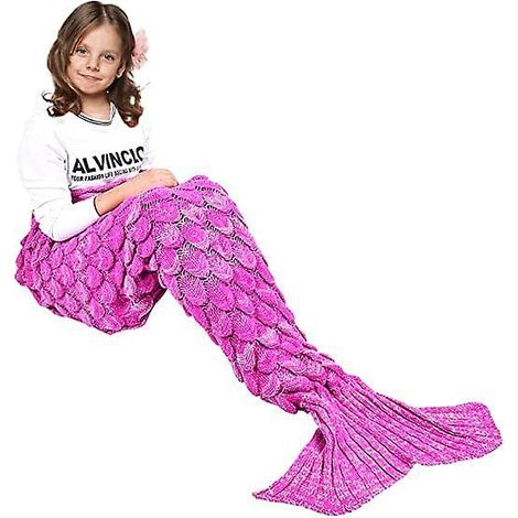 couverture De Queue De Sirne Mettable, 140 X 70 Cm, Rose Fonc, Toutes Les Saisons Chaude Couverture De Lit Canap Couette Salon Sac De Couchage Pou (1/5)