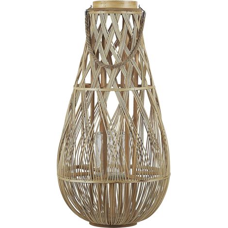 Lanterna in legno chiaro 77 cm Tonga