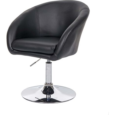 Esszimmerstuhl HHG-247, Küchenstuhl Stuhl Drehstuhl Loungesessel, drehbar höhenverstellbar Kunstleder schwarz