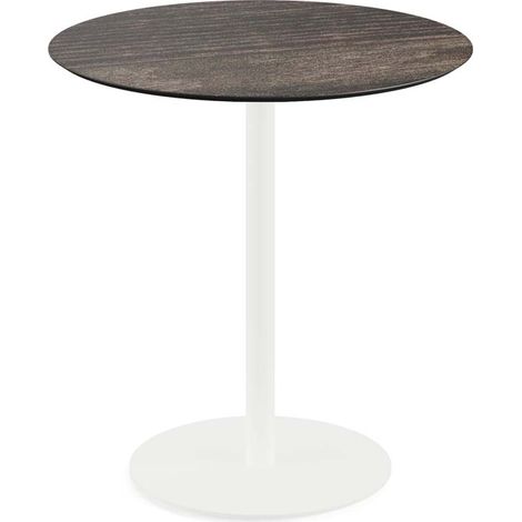 Urban table de bistrot avec piètement blanc + plateau HPL Ø70 cm - Veba