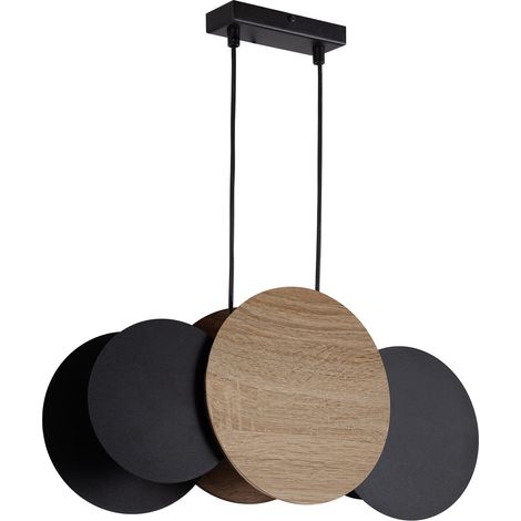 Suspension décorative TOLA Sigma noir/bois clair 3xE27 (1/2)