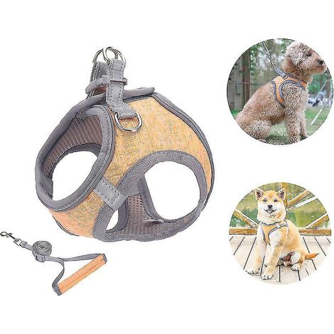 Harnais pour petit chien, harnais pour chiot, ensemble harnais et laisse souples avec collier réfléchissant - XXXS (1/3)