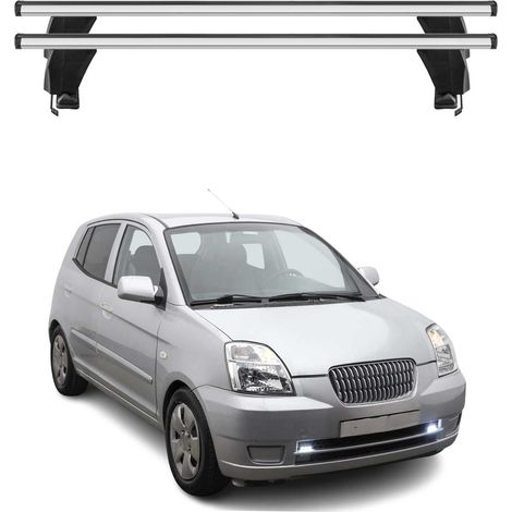 OMAC Dachträger Querträger Alu für Kia Picanto I 2004-2011 – Abschließbar – T-Nut – City-Crash-getestet – Max. 50 kg Silber (1/5)