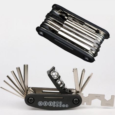 Attrezzo multifunzione 16 in 1 per mountain bike/Chiave esagonale interna ed esterna/Accessorio completo per il ciclismo