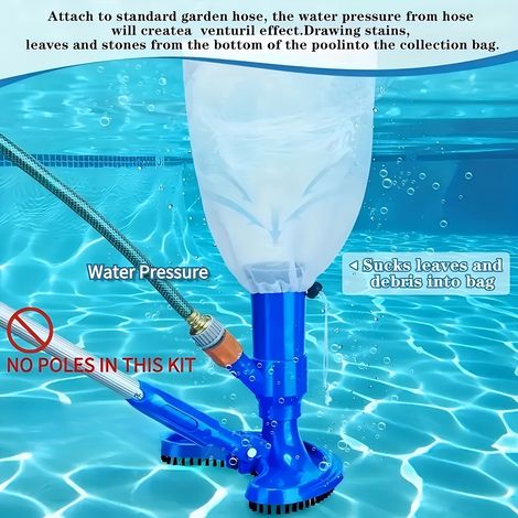 1 aspirateur de piscine, balai de piscine portatif, ramasseur de feuilles sous-marin, manche non inclus. (1/5)