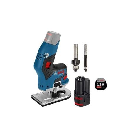Bosch Akku-Kantenfräse GKF 12V-8 / 1x 2,0 Ah Akkuinkl. 2x Fräser (1/2)