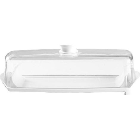 Butter Hub Butterdose mit Deckel, Butterbehälter für die Arbeitsplatte, praktischer Dosierer, kleckerfreier Deckel, spülmaschinenfest (Grau + Transparent) (1/5)