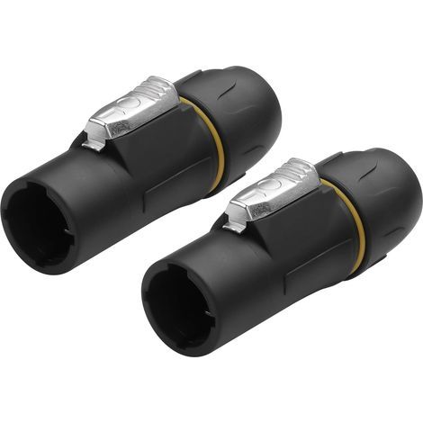 2 Pack 3 Pin 20A Powercon Connector 3 Pin Waterproof Locking PowerCon Connector pour écrans LED, Feux de lumière, systèmes Audio, etc (Prise Femelle) (1/4)