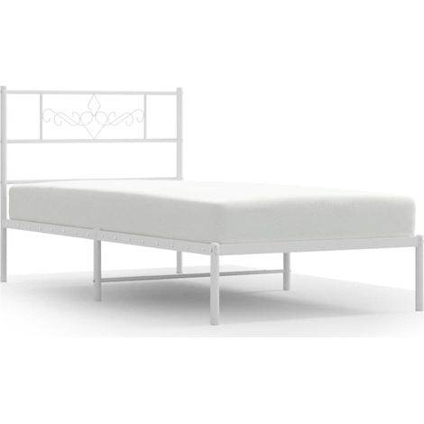 Maison Exclusive - Giroletto con Testiera Metallo Bianco 90x190 cm