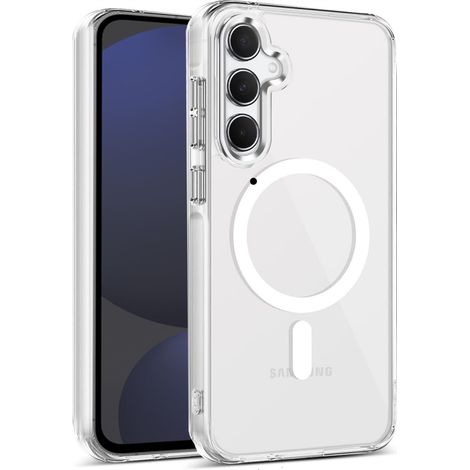 Custodia per SAMSUNG GALAXY S24 Fe + VETRO RINFORZATO 360° per MAGSAFE CASSA TRASPARENTE (1/5)
