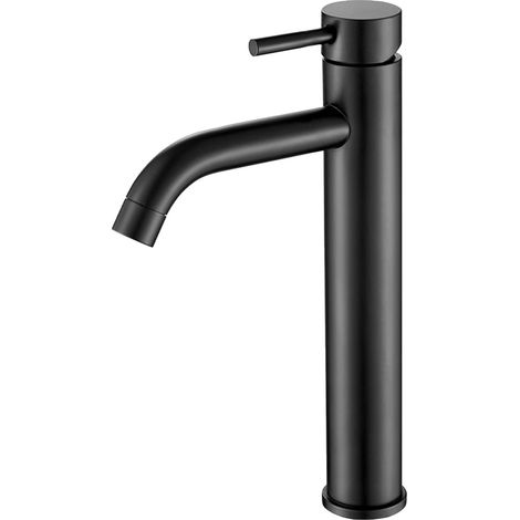 VALAZ Grifo de lavabo alto pica monomando redondo negro serie Jabalon (1/6)
