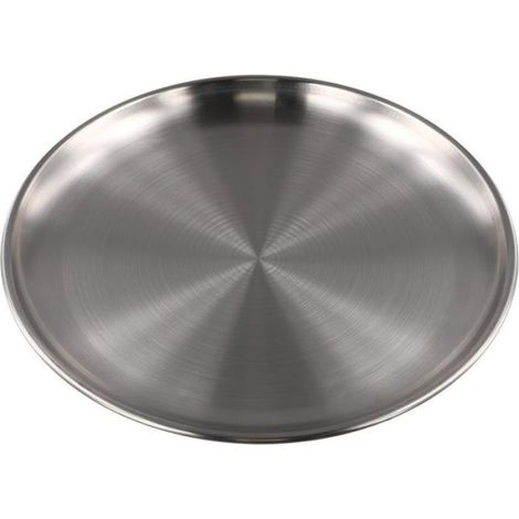 Assiette Ronde - Acier Inoxydable - 26 Cm - Cuisine Maison Camping Pique-nique Barbecue - 1 Unite (1/5)
