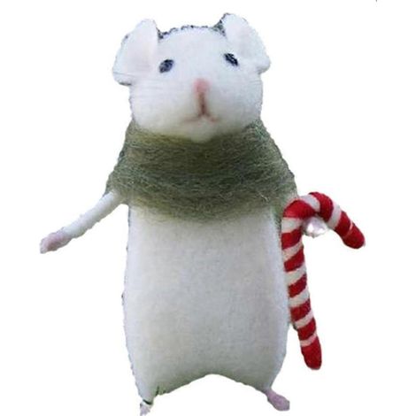 Lot de 2 souris d'Halloween en feutre de laine fait main, décoration de Noël D-- (1/5)