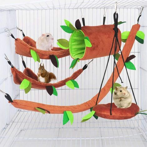 Tunnel suspendu et balançoire pour lit suspendu pour hamster (5pcs)