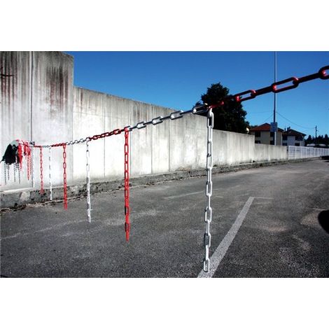 Dérouleur de chaîne 20m x Ø 8mm avec morceaux de chaîne Rouge/Blanc - 1360914 (1/2)