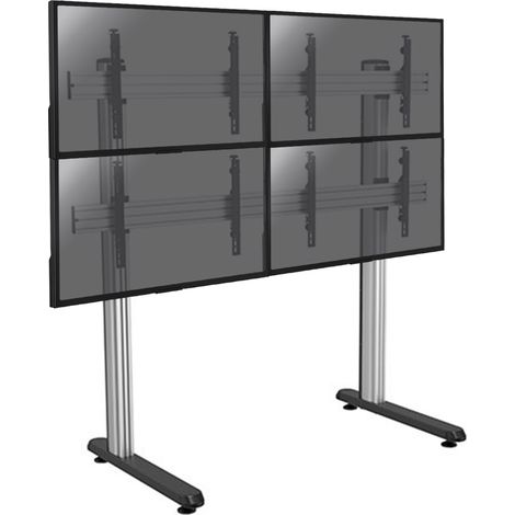 Support sur pieds mur d'images pour 4 écrans TV 45''-55'' - Hauteur 175cm - A poser (1/3)