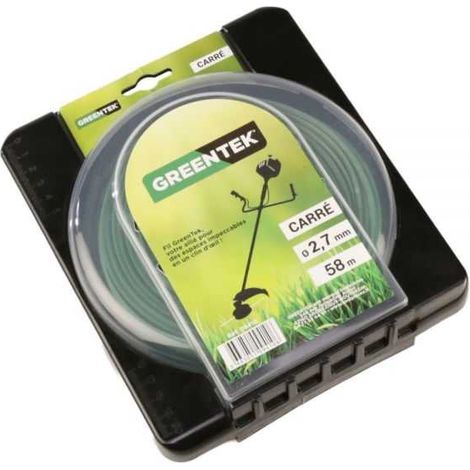 Fil débroussailleuse Carré 2,7 mm x 58 m Greentek (1/4)