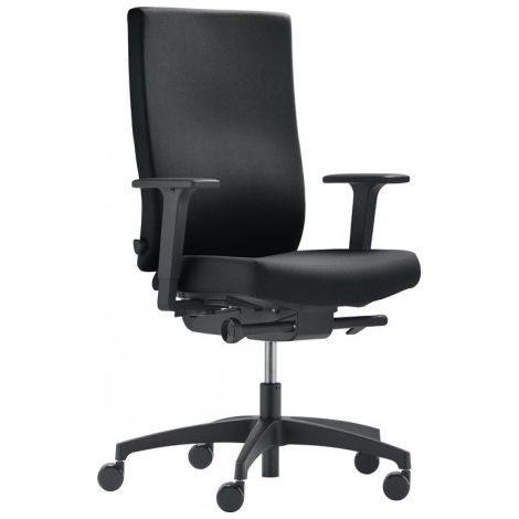 Chaise de bureau pivotante avec technique synchrone noir 400-520 mm avec accoudoir