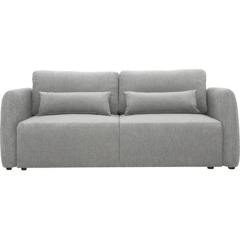 Canapé droit convertible en tissu "Concorde" 3 places - Gris (1/4)
