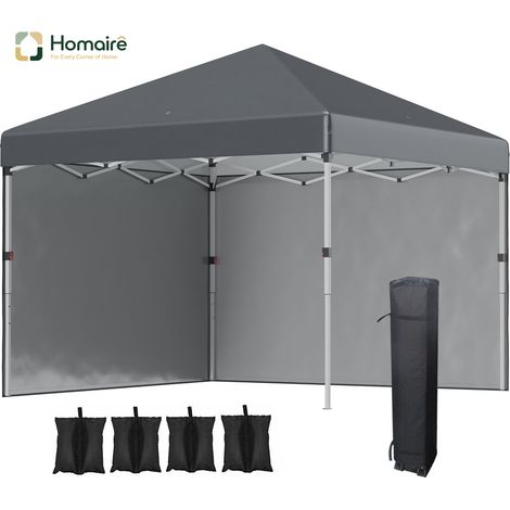 HOMAIRE Faltpavillon 2,97x2,97m mit Seitenwänden, UV-Schutz, Sandsack und Stahl für Garten & Terrasse