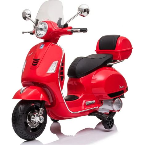 Vespa GT Elettrica per Bambini - Batteria da 7.2V - 3 a 6 anni - con Lettore MP3 - Rosso
