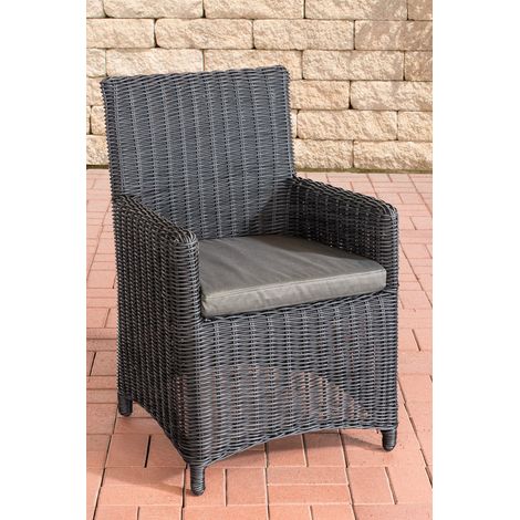 Polyrattan Gartenstuhl Fontana 5mm schwarz anthrazit