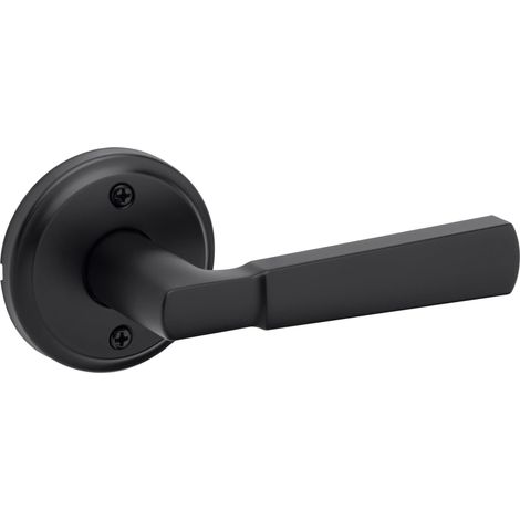 Poignée de porte factice, levier simple face pour placards, portes françaises doubles et garde-manger, noir mat, levier intérieur réversible (1/5)