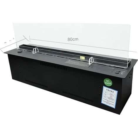Cheminée décorative d'intérieur, design écologique, flamme LED réaliste, protection contre le vent APP, 800mm 31.50in, Garde-vent APP (1/2)