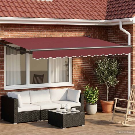 vidaXL Tettuccio Elettrico Retrattile Rosso Borgogna 3 x 2,5 m
