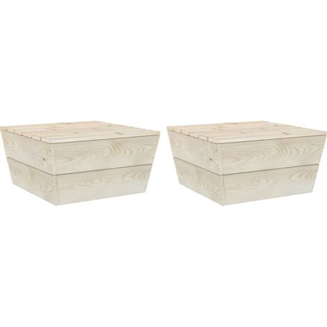 vidaXL Tavoli da Giardino 2 pz 60x60x30cm in Legno di Abete Impregnato (1/5)