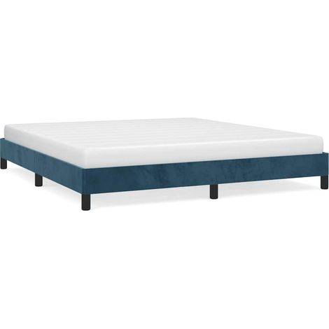 Maison Exclusive - Giroletto senza Materasso Blu Scuro 160x200 cm in Velluto (1/5)