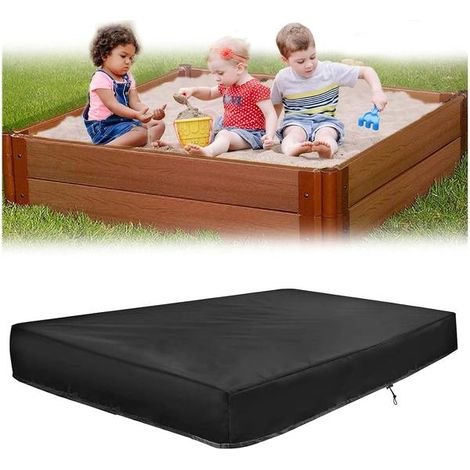 Housse imperméable pour bac à sable 125 x 125 x 20 cm, tissu Oxford avec cordon de serrage, idéale pour le jardin (125) (1/5)