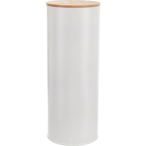 Brotkasten aus Metall, weißer Bambusdeckel, 28,5 cm
