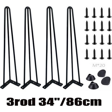 34" Hairpin Leg Haarnadelbeine DIY inkl. Anti-Rutsch-Bodenschoner + Schrauben